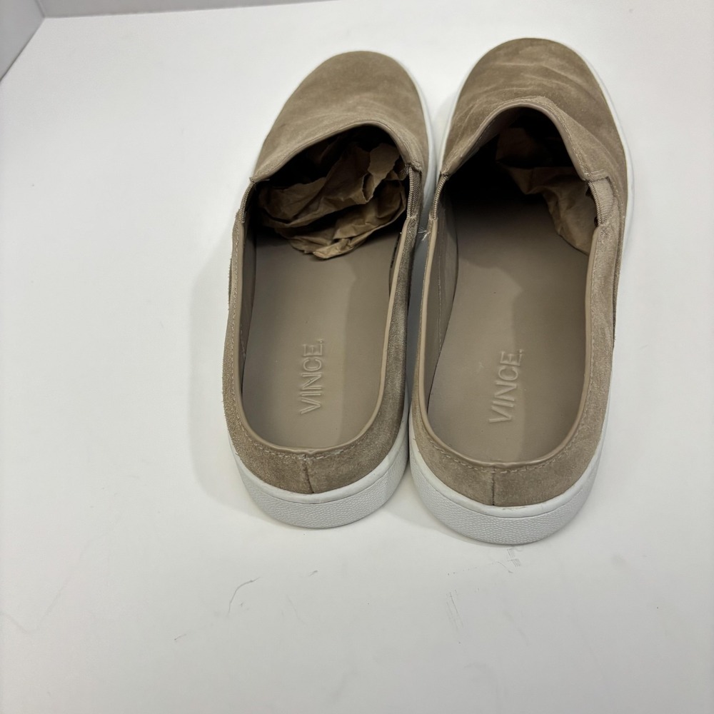 Vince Slip‎ On Suede Leather Shoes Womens Size 8 38 Beige Casual Flats Sneakers - Picture 11 of 14